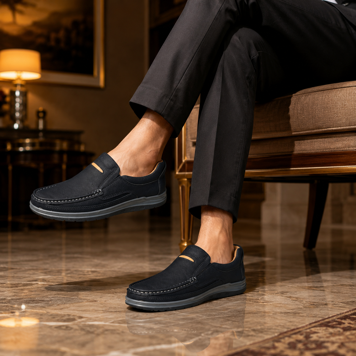 Black Medicated Slip-On Jogger – Comfortable Daily Wear Shoes