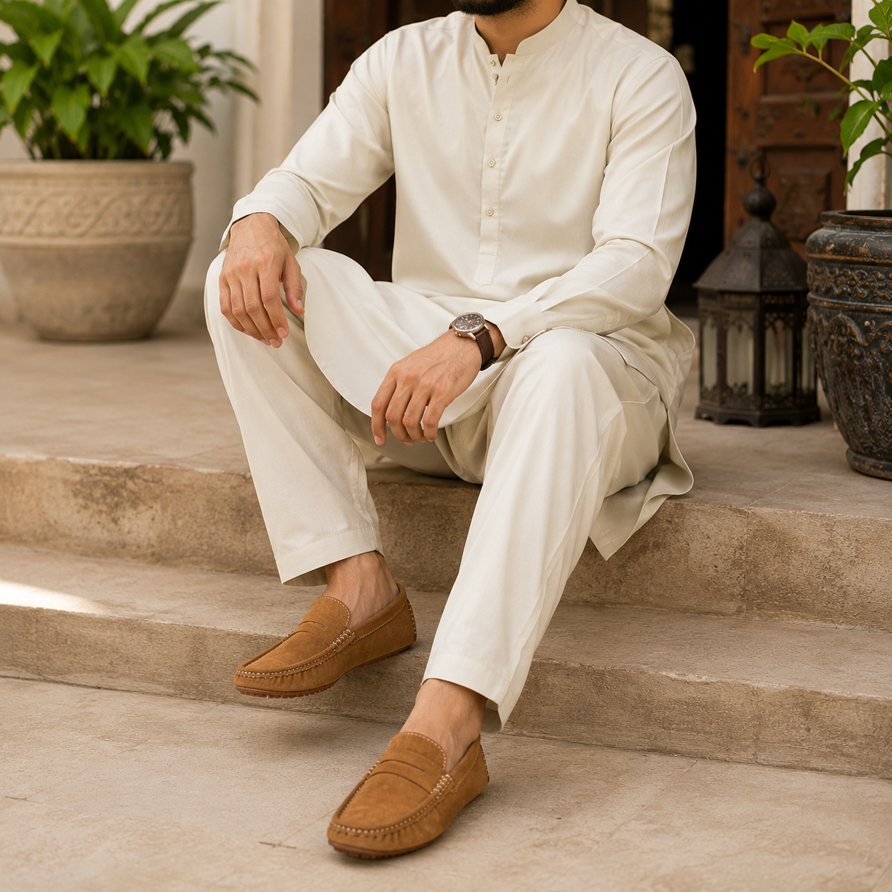 Tan Brown Medicated Suede Loafers – Premium Daily Wear