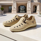 Men's Medicated Summer Sandals – Ultra-Comfort Beige Orthopedic Shoes