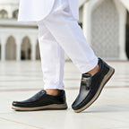 Black Medicated Slip-On Shoes – Comfort & Orthopedic Support