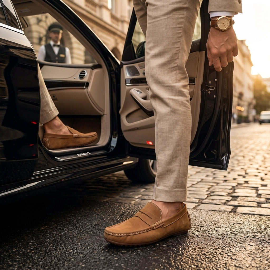 Tan Brown Medicated Suede Loafers – Premium Daily Wear