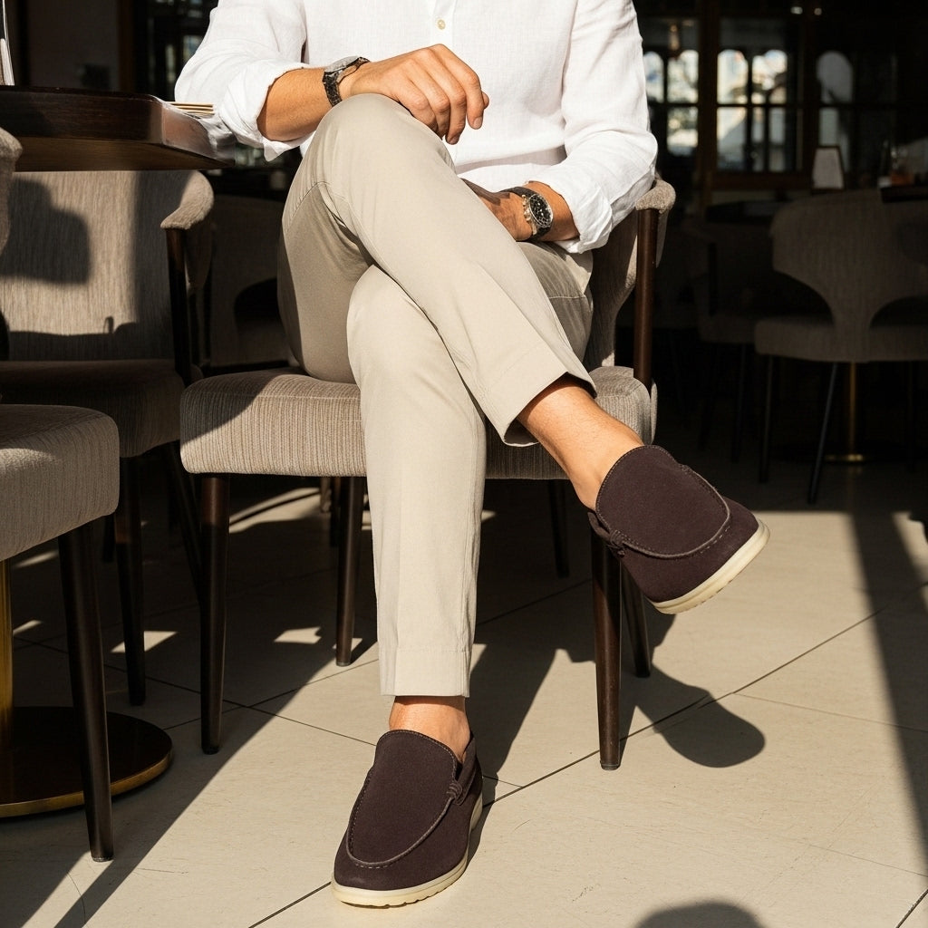 Loro Piana Brown Suede Sneakers