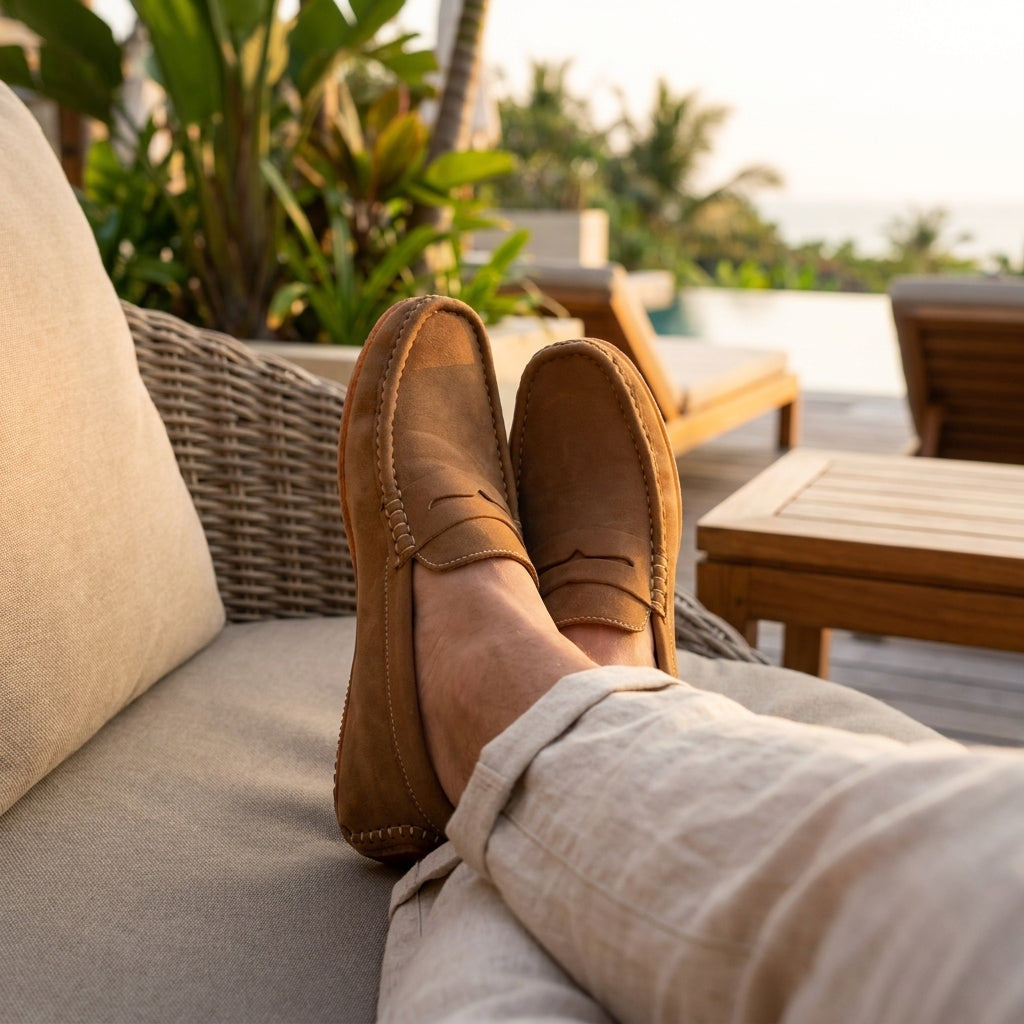 Tan Brown Medicated Suede Loafers – Premium Daily Wear