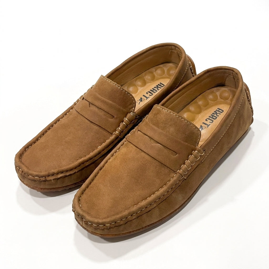 Tan Brown Medicated Suede Loafers – Premium Daily Wear