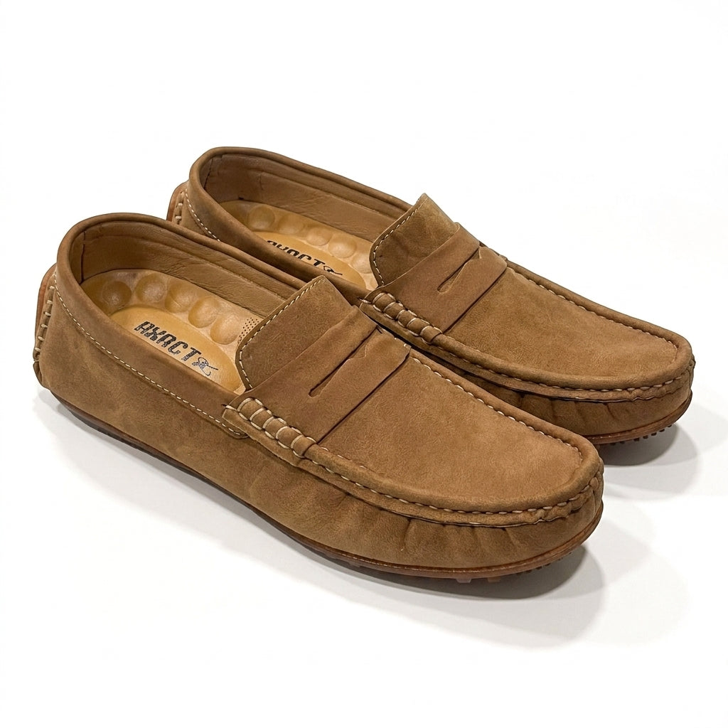 Tan Brown Medicated Suede Loafers – Premium Daily Wear